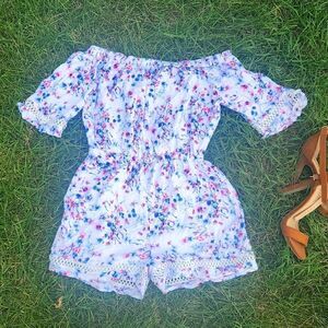 Floral Off the should Romper